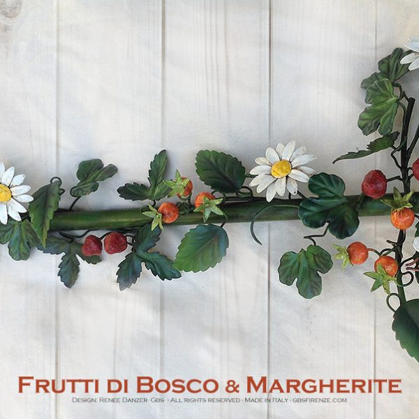 Frutti di Bosco & Margherite - Asta da Tenda. Collezione Country. Ferro battuto